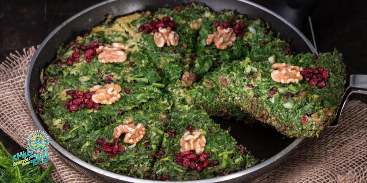 کوکو سبزی با سبزی خشک